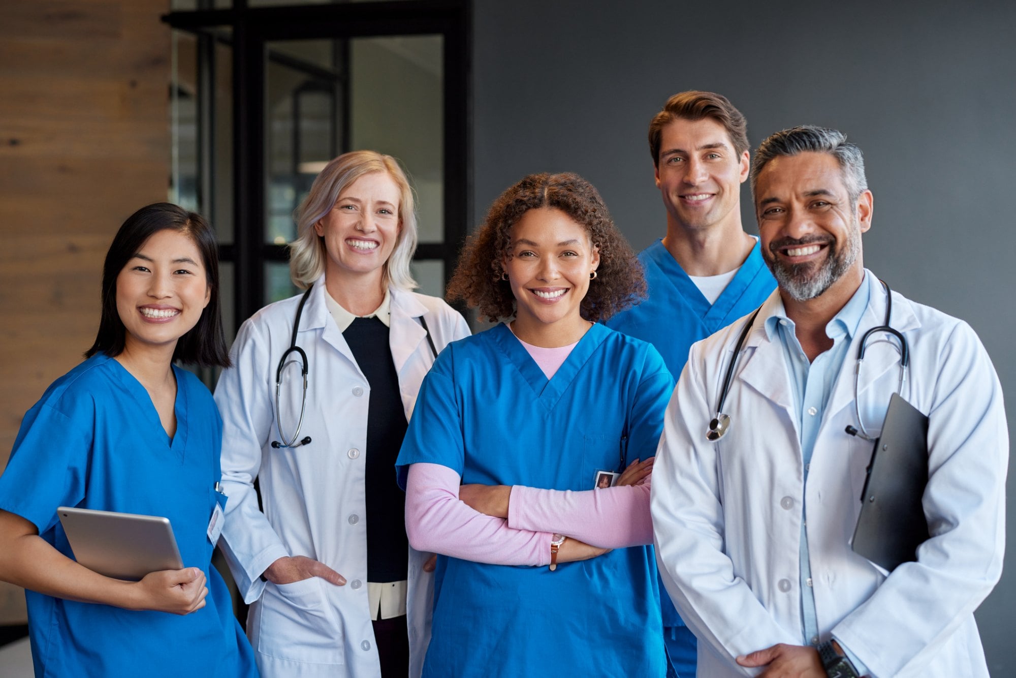 A group of clinicians in their practice